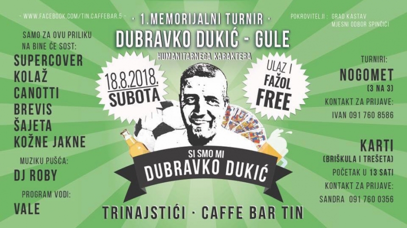 1. Memorijalni turnir Dubravko Dukić- Gule